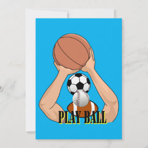 Speel met Ball Games sportatletieksport Kunst Feestdagenkaart