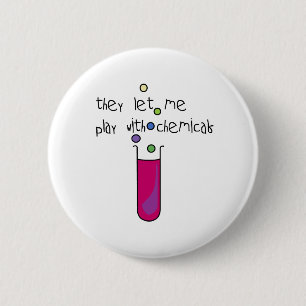 Speel met chemicaliën ronde button 5,7 cm