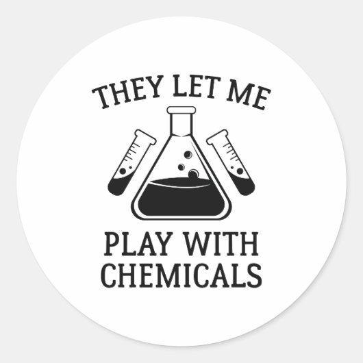 Speel met chemicaliën ronde sticker (Voorkant)