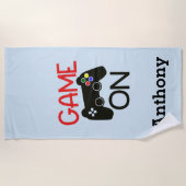 Speel met een keukenhanddoek voor videospelcontrol strandlaken (Voorkant)