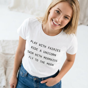 Speel Met Feeën Rij Eenhoorn Zwem Met Meermin T-shirt