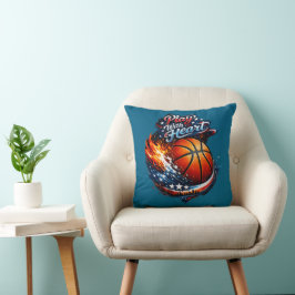 Speel Met Hart Basketbal Motiverende Worp Kussen