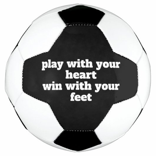 Speel met je hart aangepaste slogan voetbal (Voorkant)