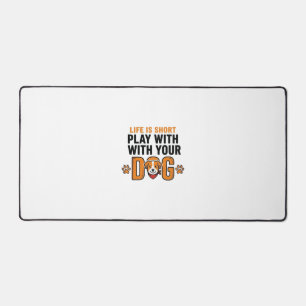 Speel Met Je Hond Grappige Vintage Gravure Ontwerp Bureaumat