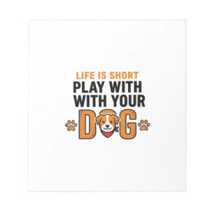 Speel Met Je Hond Grappige Vintage Gravure Ontwerp Notitieblok