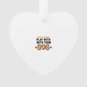 Speel Met Je Hond Grappige Vintage Gravure Ontwerp Ornament