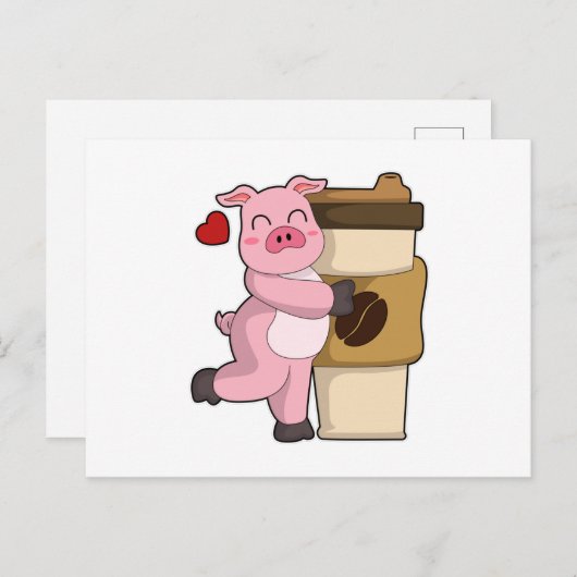 Speel met koffie briefkaart (Voorkant / Achterkant)