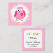 Speel met mama kaarten met schattige uil contactkaartje (Voorkant / Achterkant)