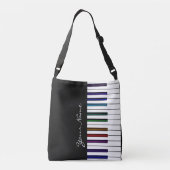 Speel met mij kleurrijke muziektas met piano-toets crossbody tas (Achterkant)