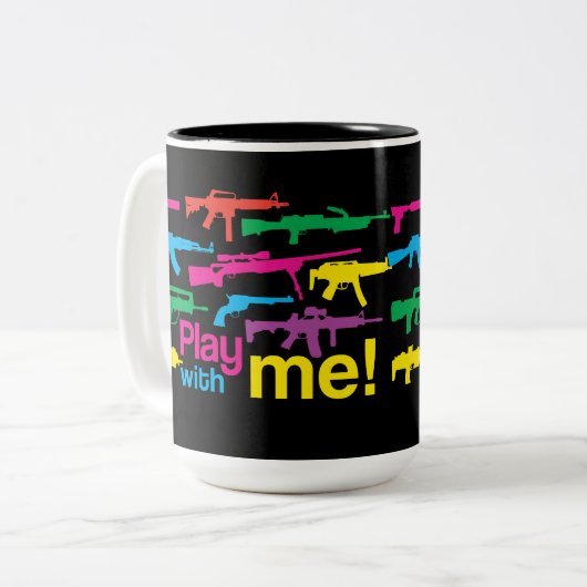 Speel met mij! mok - zwart-veelkleurig (Voorkant links)