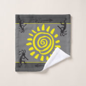 Speel met uw kleurenkrans Gray Kokopelli Bath Towe Bad Handdoek (Wasdoekje)