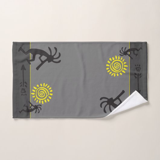 Speel met uw kleurenkrans Gray Kokopelli Bath Towe Bad Handdoek (Handdoek)