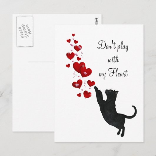 Speel niet met mijn hart briefkaart (Voorkant / Achterkant)