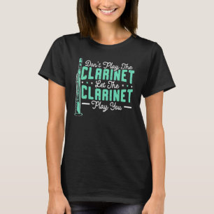 Speel niet op de klarinet, laat de klarinet op jou t-shirt