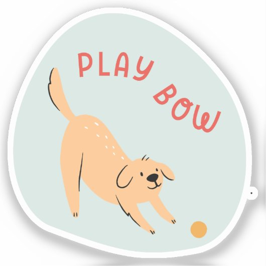 Speel nu schattige geïllustreerde hond aqua sticker (Voorkant)