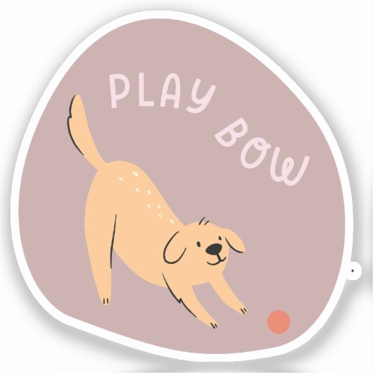 Speel nu schattige geïllustreerde hond herfst sticker (Voorkant)