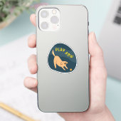 Speel nu schattige geïllustreerde hond marine sticker (Telefoon)