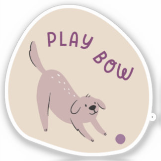 Speel nu schattige geïllustreerde hondentan en paa sticker