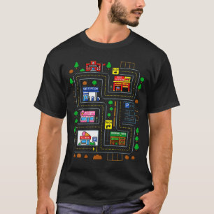 Speel op de rug van papa stadsplattegrond raceparc t-shirt