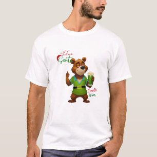 Speel op Woorden Beer en Beer Grappige Kerstman T-shirt