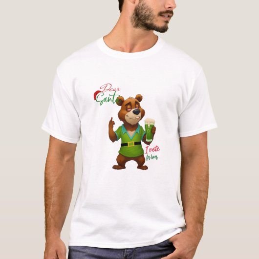 Speel op Woorden Beer en Beer Grappige Kerstman T-shirt (Voorkant)
