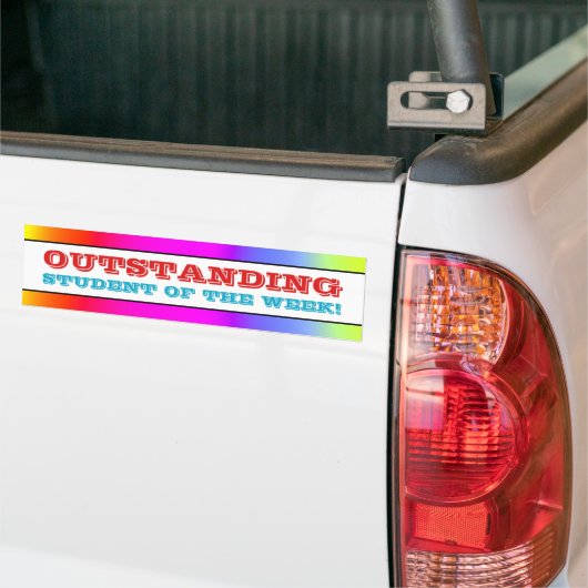Speel "OUTSTANDING STUDENT VAN DE WEEK!" Bumpersticker (Op Truck)