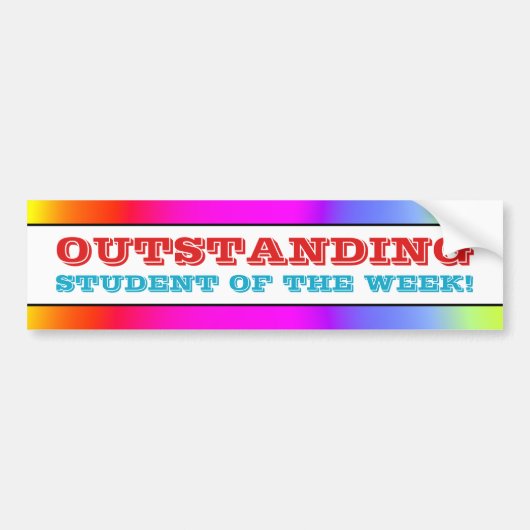 Speel "OUTSTANDING STUDENT VAN DE WEEK!" Bumpersticker (Voorkant)