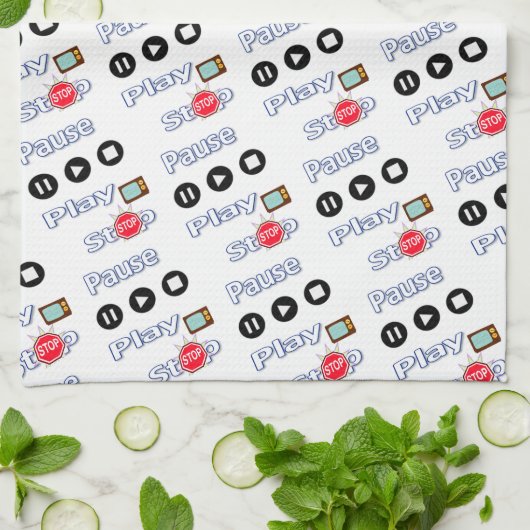 Speel pauze stop keuken handdoek (Gevouwen)