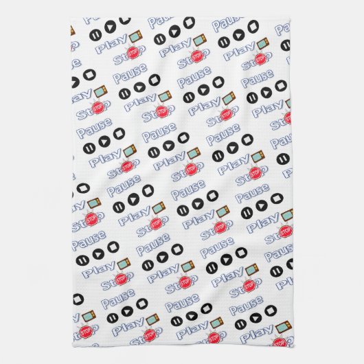 Speel pauze stop keuken handdoek (Verticaal)