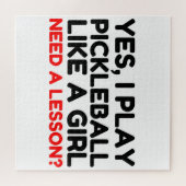 Speel Pickleball als een meisje dat les nodig heef Legpuzzel (Horizontaal)