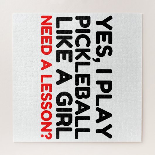 Speel Pickleball als een meisje dat les nodig heef Legpuzzel (Horizontaal)