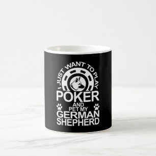 Speel poker en huisdier mijn Duitse herder hond Koffiemok
