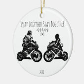 Speel Samen...Persoonlijke Motorfiets Keramisch Ornament (Links)