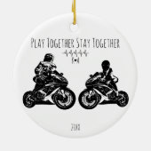 Speel Samen...Persoonlijke Motorfiets Keramisch Ornament (Achterkant)