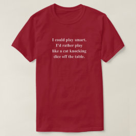 Speel slim grapje met witte tekst t-shirt