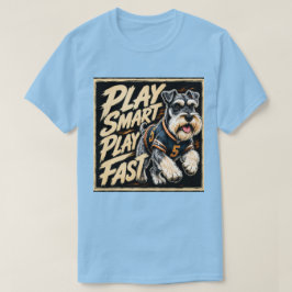Speel Slim Speel Snel Schnauzer Voetbal Kunst T-shirt