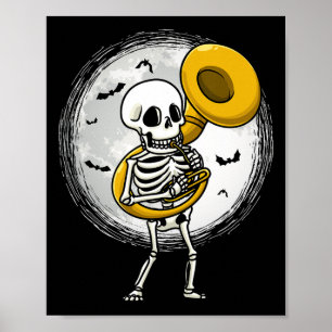 Speel Sousaphone Tuba Instrument Halloween Band Poster