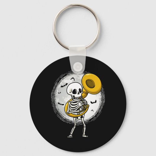 Speel Sousaphone Tuba Instrument Halloween Band Sleutelhanger (Voorkant)