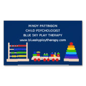 Speel therapie met kinderpsycholoog Speelgoedtraan Magnetisch Visitekaartje (Voorkant)