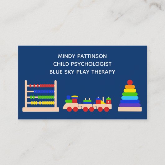 Speel therapie met kinderpsycholoog Speelgoedtraan Visitekaartje (Voorkant)