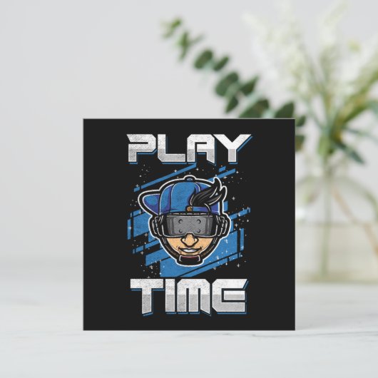 Speel tijd VR Virtual Reality Gamer Gaming Gift Kaart (Staand voorkant)