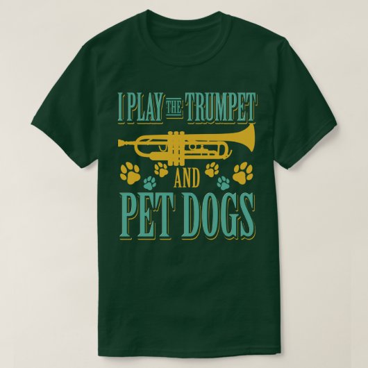 Speel trompet en hond t-shirt (Design voorkant)