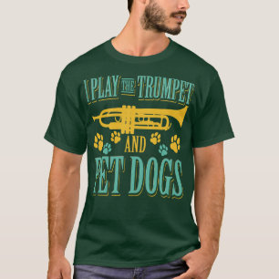 Speel trompet en hond t-shirt