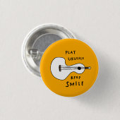 Speel ukulele, hou je glimlachen ronde button 3,2 cm (Voorkant /achterkant)