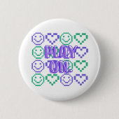 Speel verder & Gaming stijl pixel-elementen Ronde Button 5,7 Cm (Voorkant)
