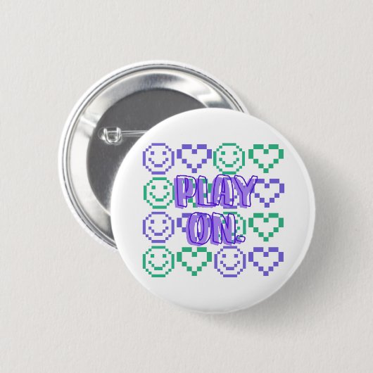 Speel verder & Gaming stijl pixel-elementen Ronde Button 5,7 Cm (Voorkant /achterkant)