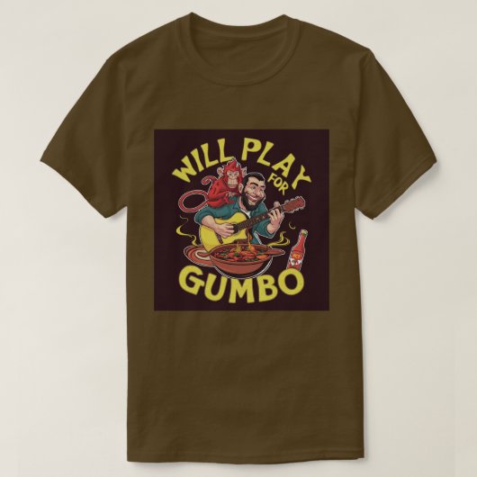 Speel voor gumbo t-shirt (Design voorkant)
