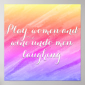 Speel vrouwen en wijn grappig poster (Voorkant)
