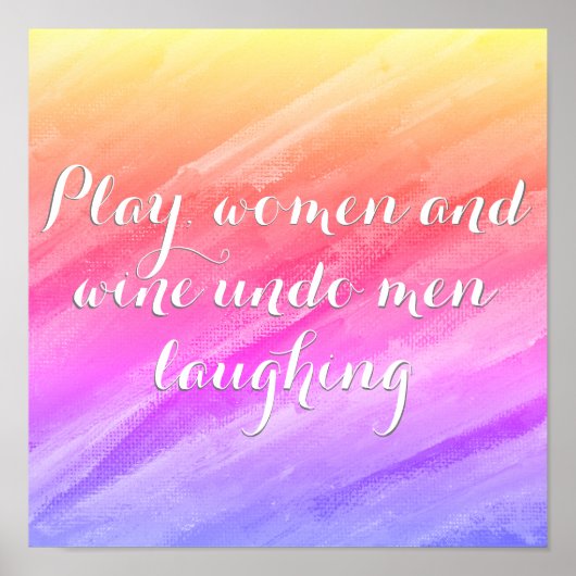 Speel vrouwen en wijn grappig poster (Voorkant)