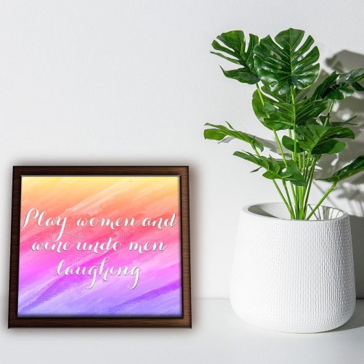 Speel vrouwen en wijn grappig poster